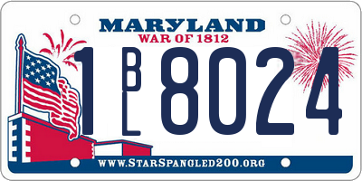 MD license plate 1BL8024
