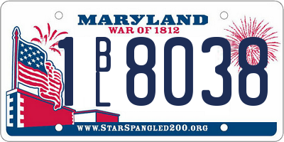 MD license plate 1BL8038