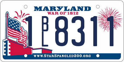 MD license plate 1BL8311
