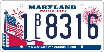MD license plate 1BL8316