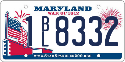 MD license plate 1BL8332