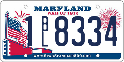 MD license plate 1BL8334