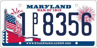 MD license plate 1BL8356