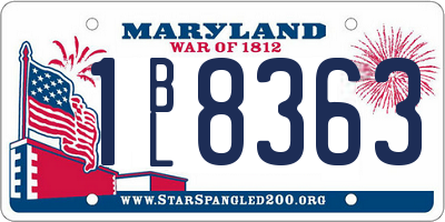 MD license plate 1BL8363