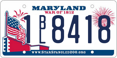 MD license plate 1BL8418