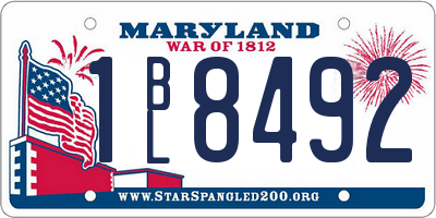 MD license plate 1BL8492