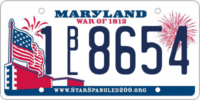 MD license plate 1BL8654