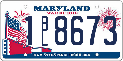 MD license plate 1BL8673