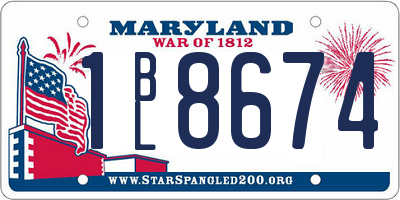 MD license plate 1BL8674