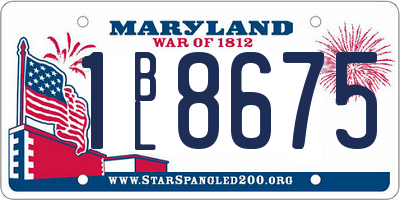 MD license plate 1BL8675