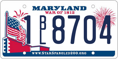 MD license plate 1BL8704