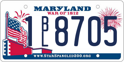 MD license plate 1BL8705