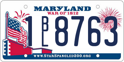 MD license plate 1BL8763