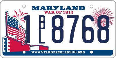 MD license plate 1BL8768