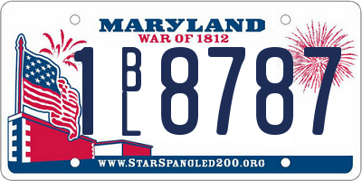 MD license plate 1BL8787