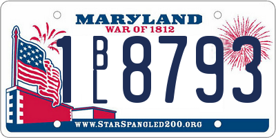 MD license plate 1BL8793