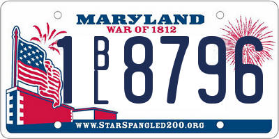 MD license plate 1BL8796