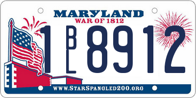 MD license plate 1BL8912