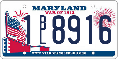 MD license plate 1BL8916