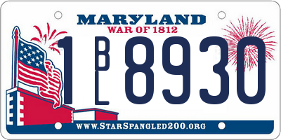 MD license plate 1BL8930