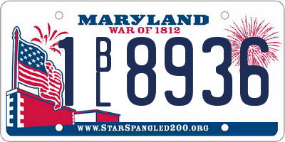 MD license plate 1BL8936
