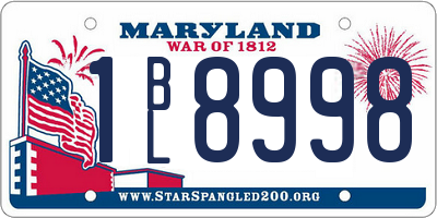 MD license plate 1BL8998