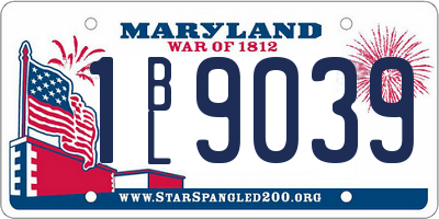 MD license plate 1BL9039