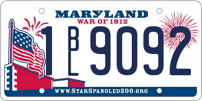 MD license plate 1BL9092