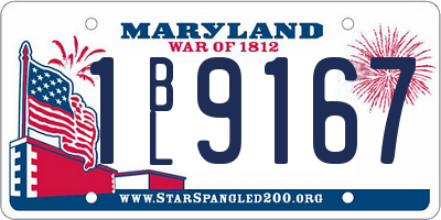 MD license plate 1BL9167