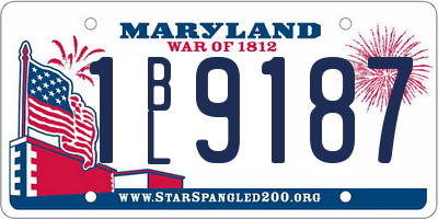 MD license plate 1BL9187