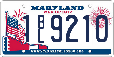 MD license plate 1BL9210
