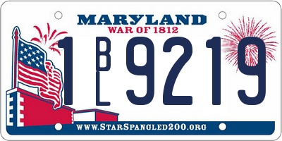 MD license plate 1BL9219