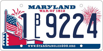 MD license plate 1BL9224