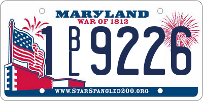 MD license plate 1BL9226