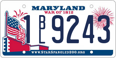 MD license plate 1BL9243