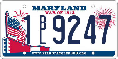 MD license plate 1BL9247