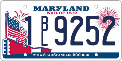 MD license plate 1BL9252
