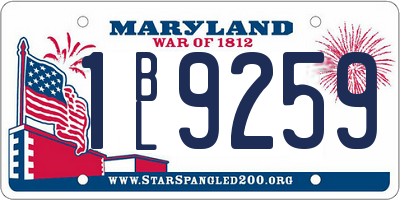 MD license plate 1BL9259