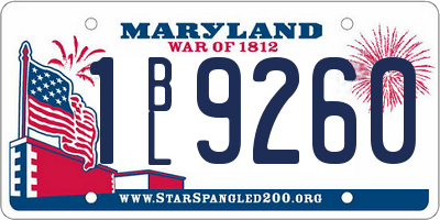 MD license plate 1BL9260