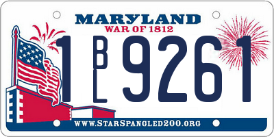 MD license plate 1BL9261