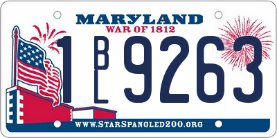 MD license plate 1BL9263