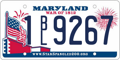 MD license plate 1BL9267