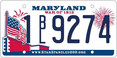 MD license plate 1BL9274