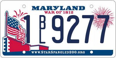 MD license plate 1BL9277