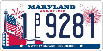 MD license plate 1BL9281