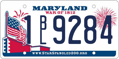 MD license plate 1BL9284