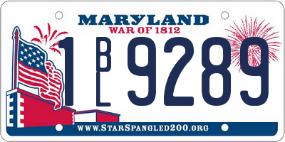 MD license plate 1BL9289