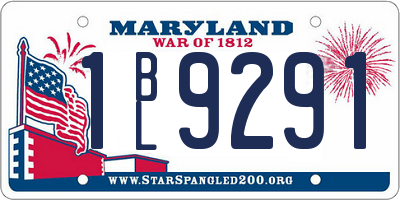MD license plate 1BL9291
