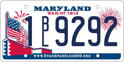 MD license plate 1BL9292