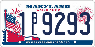 MD license plate 1BL9293